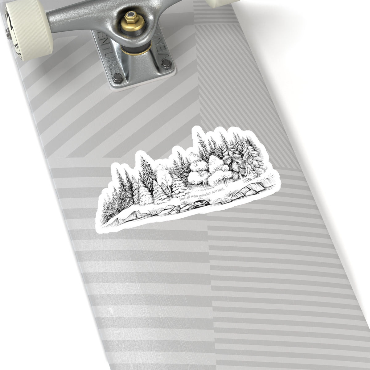 Not all who wander are lost. Black Sticker.