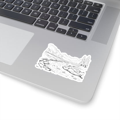 No man ever steps in the same river twice. Black Sticker.