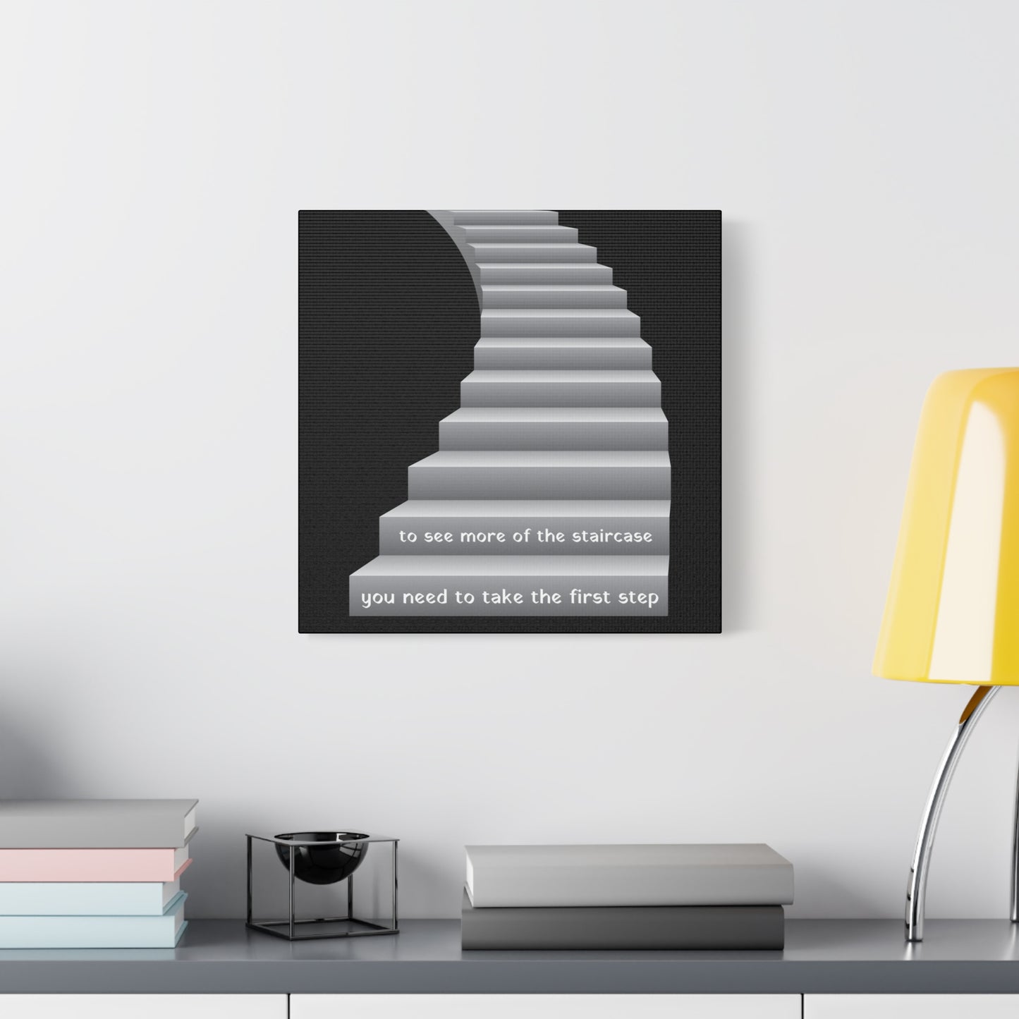 To see more of the staircase, you need to take the first step. B&W