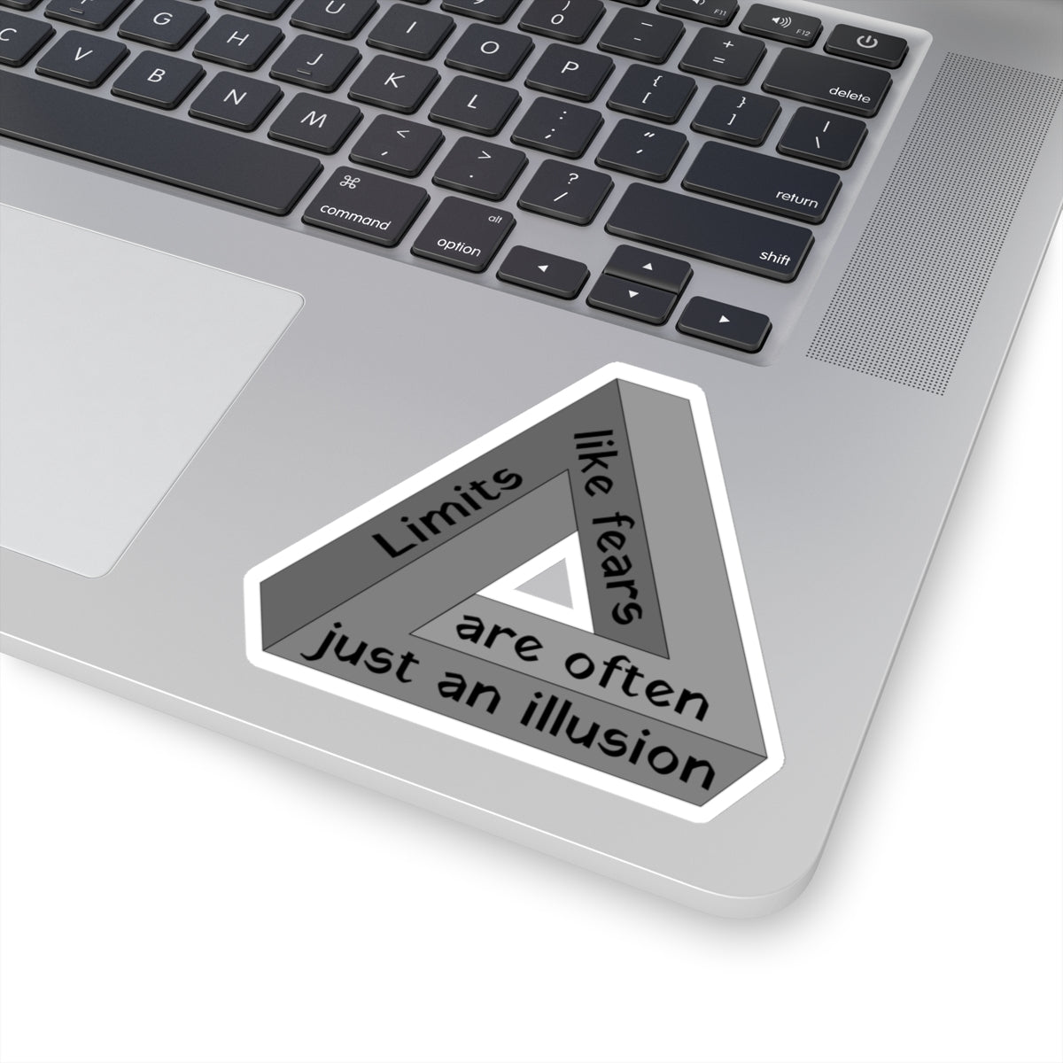 Limits, like fears, are often just an illusion. Black Sticker.