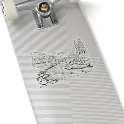 No man ever steps in the same river twice. Black Sticker.