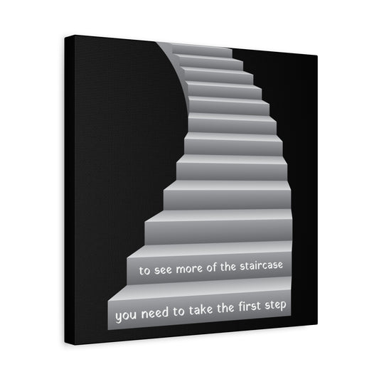 To see more of the staircase, you need to take the first step. B&W