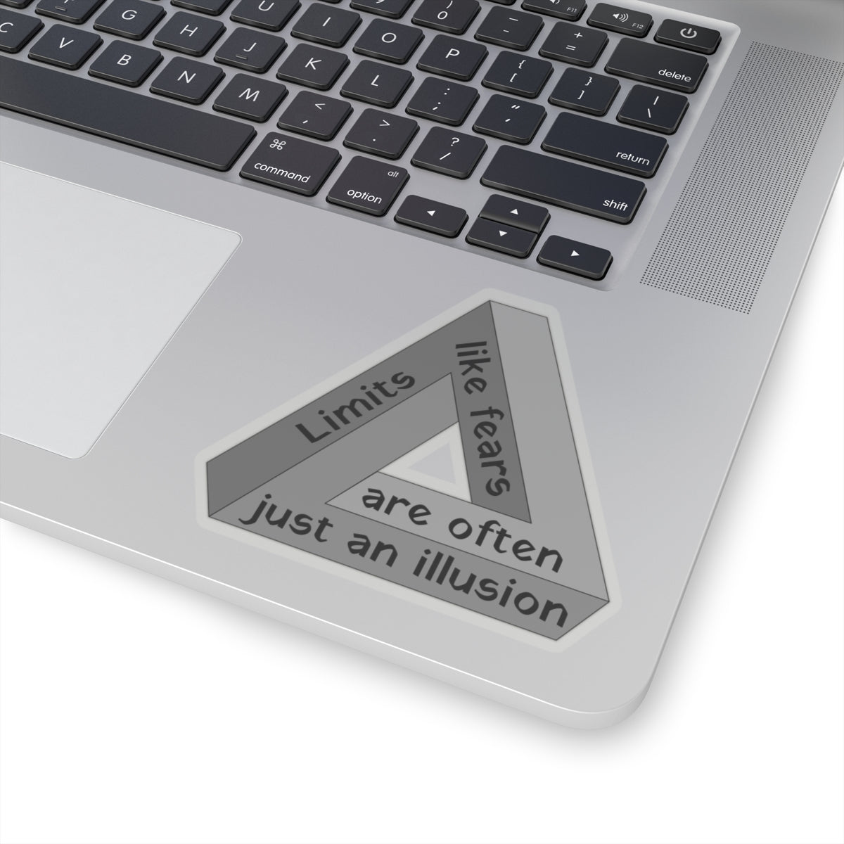 Limits, like fears, are often just an illusion. Black Sticker.