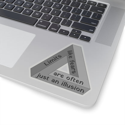 Limits, like fears, are often just an illusion. Black Sticker.