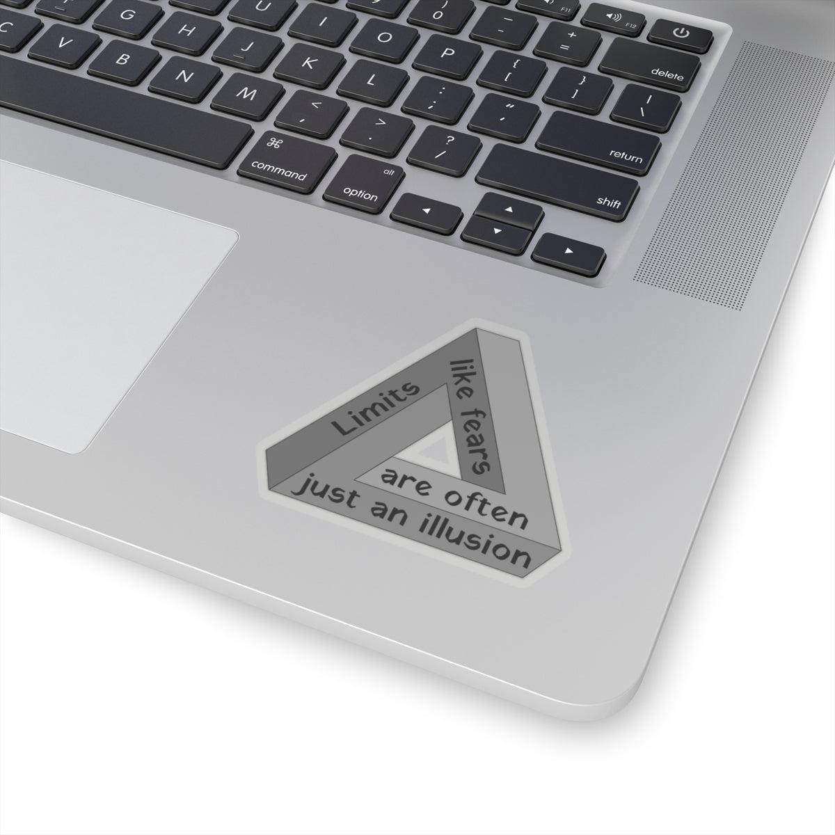 Limits, like fears, are often just an illusion. Black Sticker.