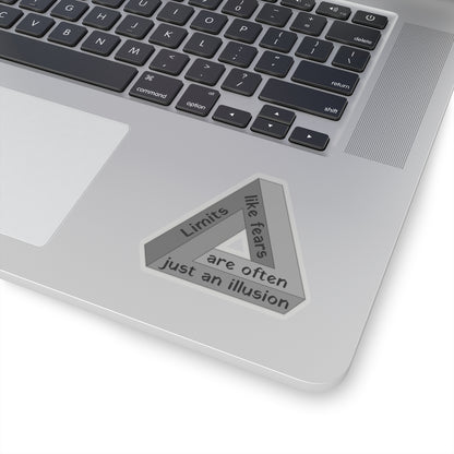 Limits, like fears, are often just an illusion. Black Sticker.