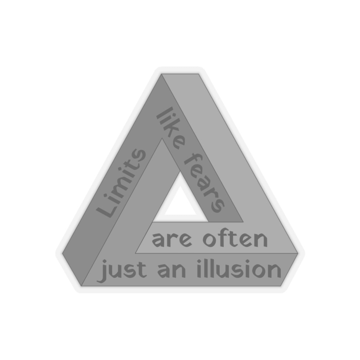Limits, like fears, are often just an illusion. Black Sticker.