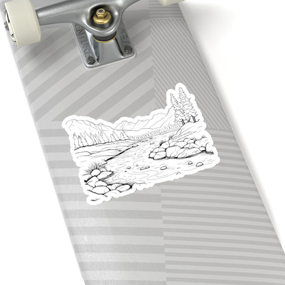 No man ever steps in the same river twice. Black Sticker.