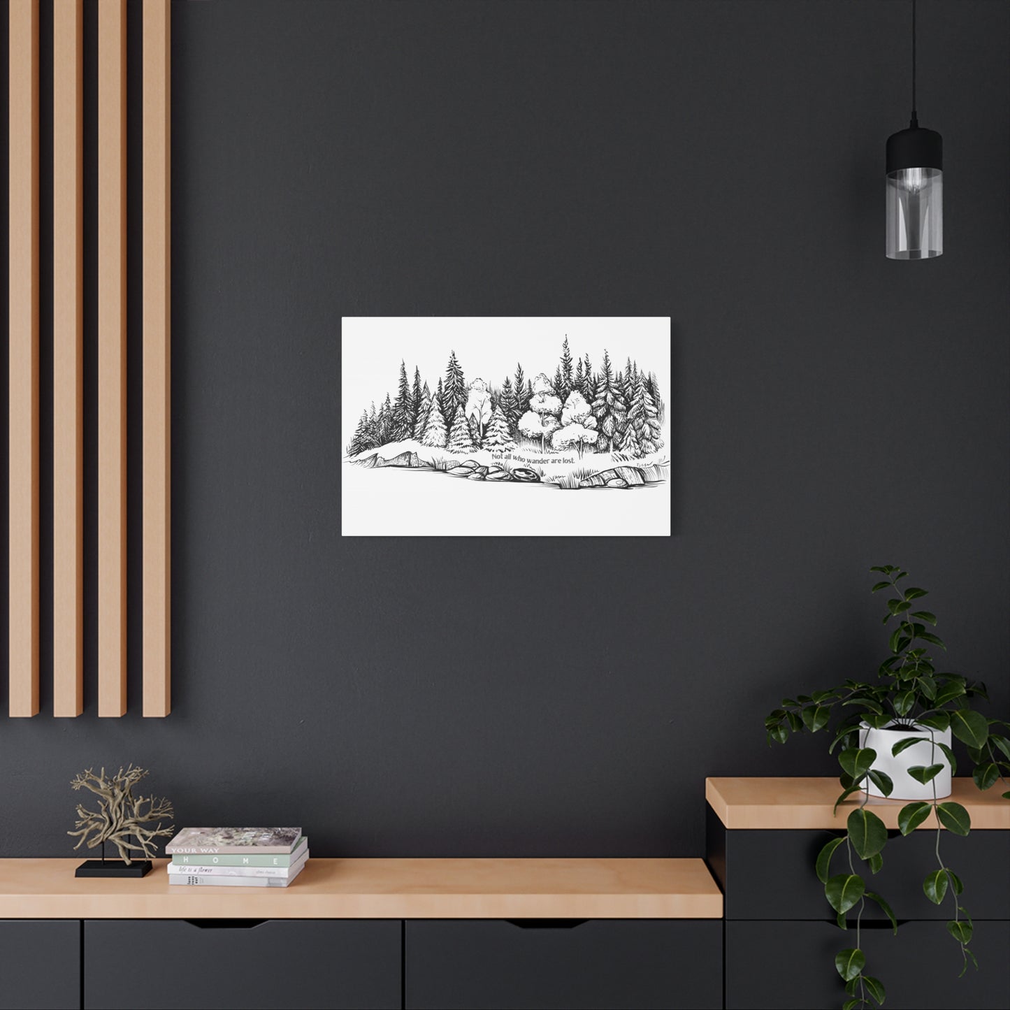 Not all who wander are lost. B&W